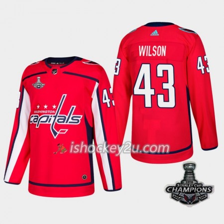 Mænd NHL Washington Capitals Trøje Nicklas Backstrom 43 2018 Stanley Cup Champions Adidas Rød Authentic
